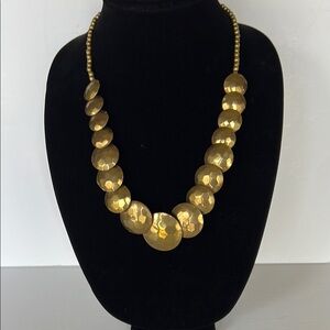 Vintage 80’s hammered brass Necklace